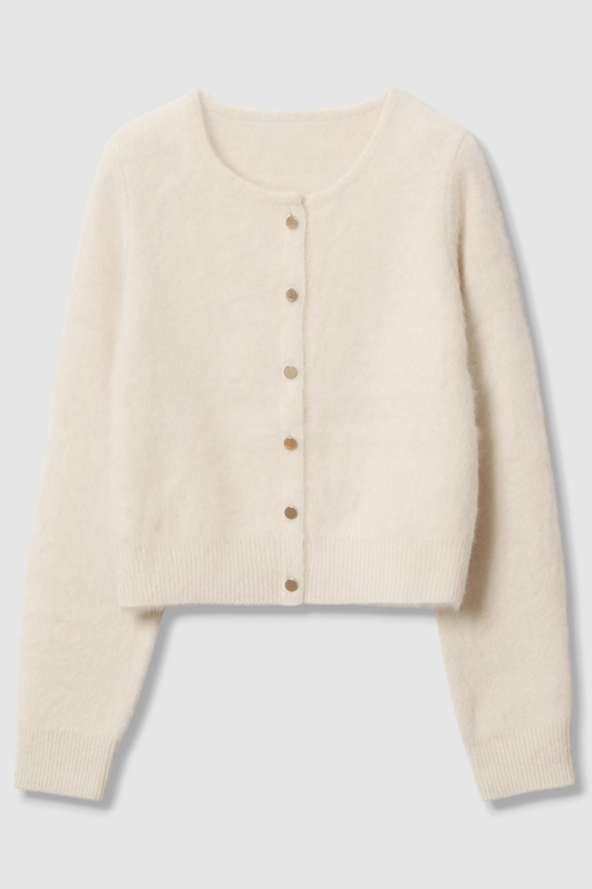 【アルアバイル/allureville】のカシミヤブレンドファー加工カーディガン インテリア・キッズ・メンズ・レディースファッション・服の通販 founy(ファニー) 　ファッション　Fashion　レディースファッション　Fashion for Women　トップス・カットソー　Cut & Sew Tops　ニット　Knit Tops & Sweaters　カーディガン・羽織り　Layered Style Cardigans　カーディガン　Cardigan, Knitwear　コンパクト　Compact, Small Size　フォックス　Fox, Fox Fur　プリーツ　Pleats, Pleated　ボトム　Bottoms, Lower Wear　冬　Winter / This Winter　オフホワイト|ID: prp329100004680148 ipo3291000000035759747