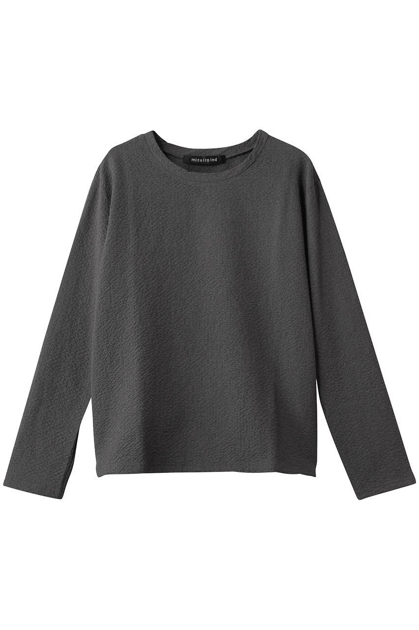 【ミズイロ インド/mizuiro ind】のjacquard crew neck P/O プルオーバー インテリア・キッズ・メンズ・レディースファッション・服の通販 founy(ファニー) 　ファッション　Fashion　レディースファッション　Fashion for Women　トップス・カットソー　Cut & Sew Tops　シャツ・ブラウス・オフィスカジュアル　Elegant Blouses & Button-Ups　カジュアルプルオーバー・ニットトップス　Pullovers & Knit Tops / Casual Pullovers　おすすめ　Recommended / Our Picks　カットソー　Cut and Sewn Top　シンプル　Simple, Minimal　ジャカード／ジャガード　Jacquard, Woven Pattern　ストレッチ　Stretch, Stretchy Fabric　スリーブ　Sleeve, Long Sleeve / Short Sleeve　セットアップ　Set-Up, Coordinated Outfit　ロング　Long, Long-Length　新作・新入荷　New Arrivals / New In　gray|ID: prp329100004680151 ipo3291000000033806193