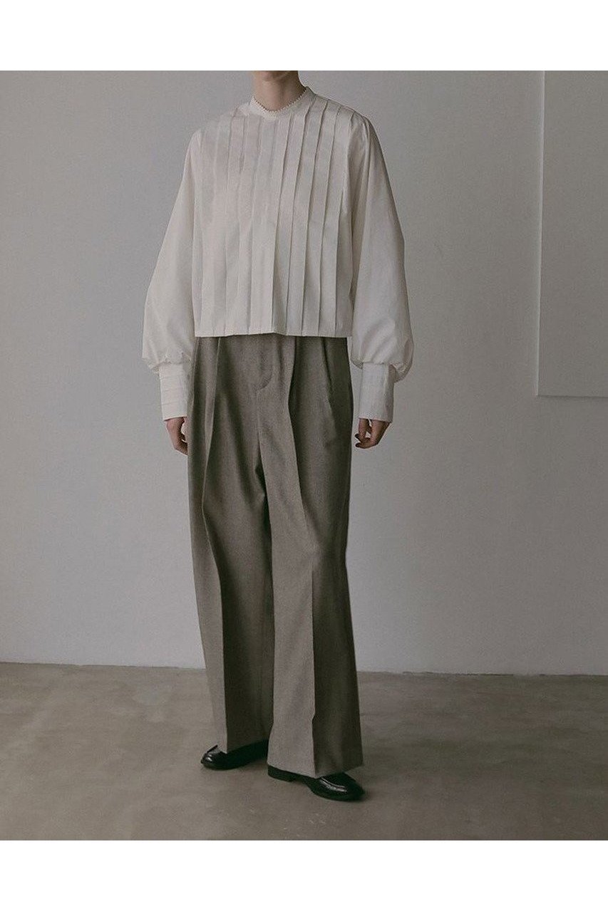 【ハー/HER.】の【9/11 12:00販売開始】コットンタックブラウス 人気、トレンドファッション・服の通販 founy(ファニー) 　ファッション　Fashion　レディースファッション　Fashion for Women　トップス・カットソー　Cut & Sew Tops　シャツ・ブラウス・オフィスカジュアル　Elegant Blouses & Button-Ups　スタンド　Stand Collar, Upright Stand　スリーブ　Sleeve, Long Sleeve / Short Sleeve　トレンド　Trend, Trending Now　ボトム　Bottoms, Lower Wear　ロング　Long, Long-Length　新作・新入荷　New Arrivals / New In　other-2|ID: prp329100004683202 ipo3291000000033821260