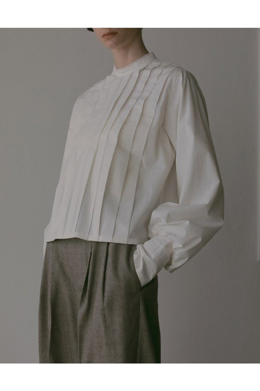 【ハー/HER.】の【9/11 12:00販売開始】コットンタックブラウス 人気、トレンドファッション・服の通販 founy(ファニー) 　ファッション　Fashion　レディースファッション　Fashion for Women　トップス・カットソー　Cut & Sew Tops　シャツ・ブラウス・オフィスカジュアル　Elegant Blouses & Button-Ups　スタンド　Stand Collar, Upright Stand　スリーブ　Sleeve, Long Sleeve / Short Sleeve　トレンド　Trend, Trending Now　ボトム　Bottoms, Lower Wear　ロング　Long, Long-Length　新作・新入荷　New Arrivals / New In　other-4|ID: prp329100004683202 ipo3291000000033821262