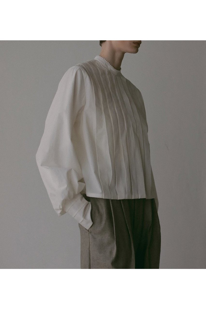 【ハー/HER.】の【9/11 12:00販売開始】コットンタックブラウス 人気、トレンドファッション・服の通販 founy(ファニー) 　ファッション　Fashion　レディースファッション　Fashion for Women　トップス・カットソー　Cut & Sew Tops　シャツ・ブラウス・オフィスカジュアル　Elegant Blouses & Button-Ups　スタンド　Stand Collar, Upright Stand　スリーブ　Sleeve, Long Sleeve / Short Sleeve　トレンド　Trend, Trending Now　ボトム　Bottoms, Lower Wear　ロング　Long, Long-Length　新作・新入荷　New Arrivals / New In　other-5|ID: prp329100004683202 ipo3291000000033821263