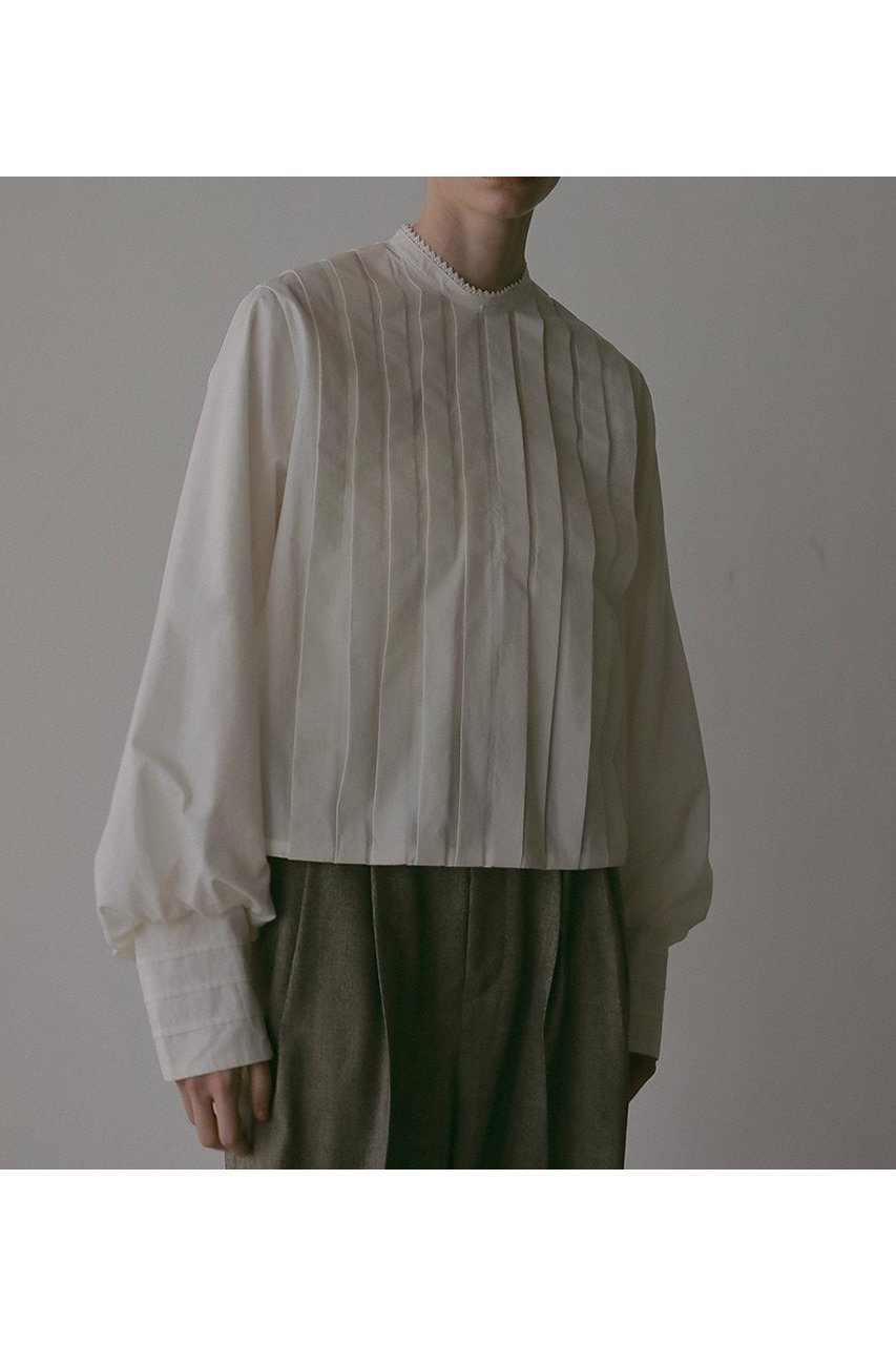 【ハー/HER.】の【9/11 12:00販売開始】コットンタックブラウス 人気、トレンドファッション・服の通販 founy(ファニー) 　ファッション　Fashion　レディースファッション　Fashion for Women　トップス・カットソー　Cut & Sew Tops　シャツ・ブラウス・オフィスカジュアル　Elegant Blouses & Button-Ups　スタンド　Stand Collar, Upright Stand　スリーブ　Sleeve, Long Sleeve / Short Sleeve　トレンド　Trend, Trending Now　ボトム　Bottoms, Lower Wear　ロング　Long, Long-Length　新作・新入荷　New Arrivals / New In　other-7|ID: prp329100004683202 ipo3291000000033821265
