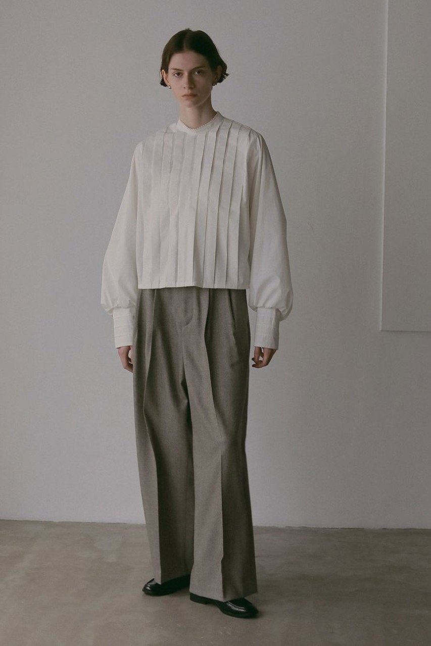 【ハー/HER.】のコットンタックブラウス 人気、トレンドファッション・服の通販 founy(ファニー) 　ファッション　Fashion　レディースファッション　Fashion for Women　トップス・カットソー　Cut & Sew Tops　シャツ・ブラウス・オフィスカジュアル　Elegant Blouses & Button-Ups　スタンド　Stand Collar, Upright Stand　スリーブ　Sleeve, Long Sleeve / Short Sleeve　トレンド　Trend, Trending Now　ボトム　Bottoms, Lower Wear　ロング　Long, Long-Length　other-6|ID: prp329100004683202 ipo3291000000035753954