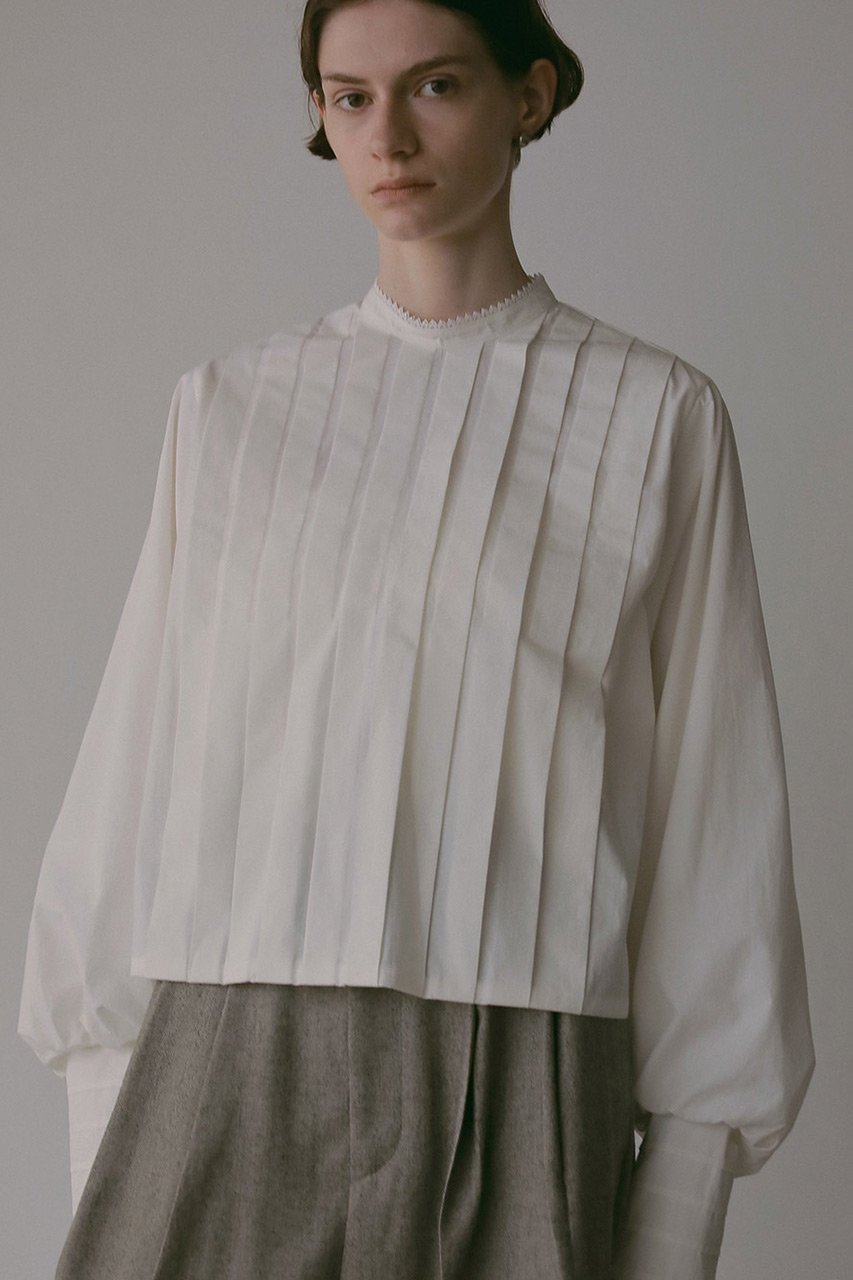 【ハー/HER.】のコットンタックブラウス 人気、トレンドファッション・服の通販 founy(ファニー) 　ファッション　Fashion　レディースファッション　Fashion for Women　トップス・カットソー　Cut & Sew Tops　シャツ・ブラウス・オフィスカジュアル　Elegant Blouses & Button-Ups　スタンド　Stand Collar, Upright Stand　スリーブ　Sleeve, Long Sleeve / Short Sleeve　トレンド　Trend, Trending Now　ボトム　Bottoms, Lower Wear　ロング　Long, Long-Length　other-7|ID: prp329100004683202 ipo3291000000035753955