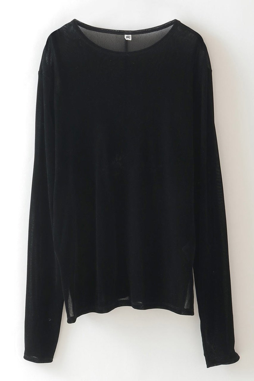【ハー/HER.】の【9/11 12:00販売開始】フロッキーチュールトップス 人気、トレンドファッション・服の通販 founy(ファニー) 　ファッション　Fashion　レディースファッション　Fashion for Women　トップス・カットソー　Cut & Sew Tops　シャツ・ブラウス・オフィスカジュアル　Elegant Blouses & Button-Ups　ロングTシャツ・Tシャツ　Longline T-Shirts & Tees　カットソー・ベーシックTシャツ　Cut-and-Sewn Tops / Stretch Tees & Basics　カットソー　Cut and Sewn Top　スリーブ　Sleeve, Long Sleeve / Short Sleeve　チュール　Tulip, Tulip Motif　ベロア　Velour, Soft Velvet　ボトム　Bottoms, Lower Wear　ロング　Long, Long-Length　新作・新入荷　New Arrivals / New In　秋　Autumn　 other-1|ID: prp329100004683205 ipo3291000000033821286