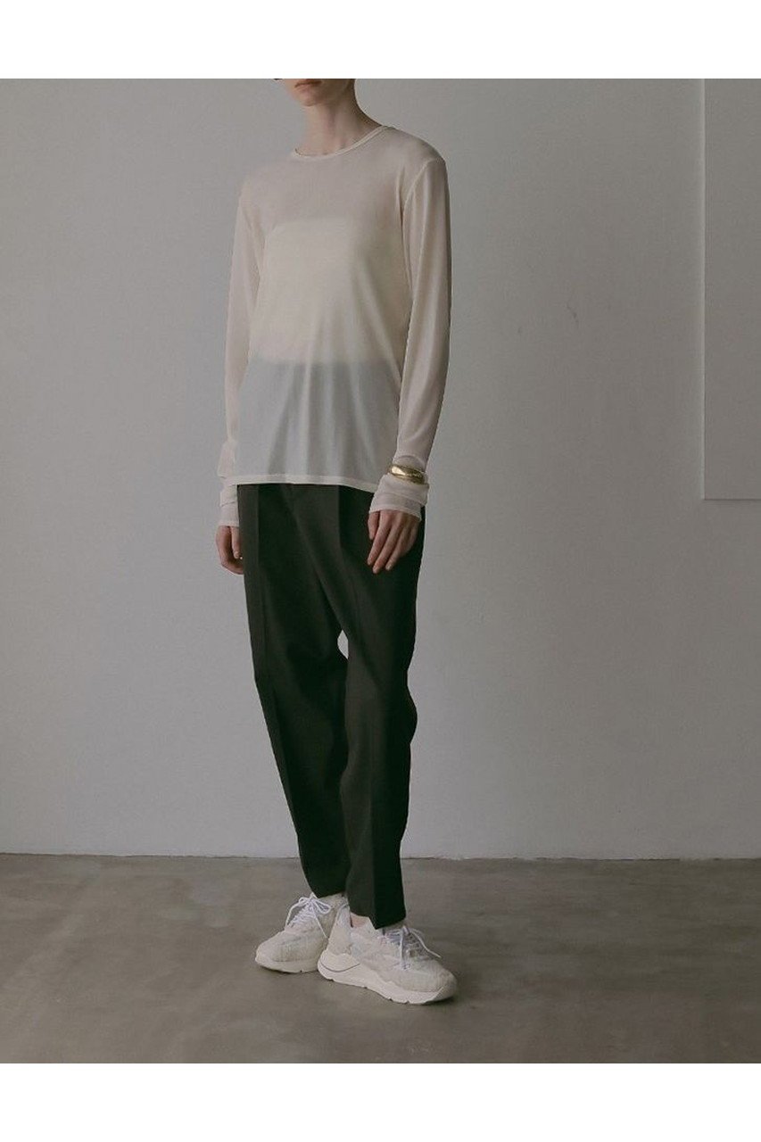 【ハー/HER.】の【9/11 12:00販売開始】フロッキーチュールトップス 人気、トレンドファッション・服の通販 founy(ファニー) 　ファッション　Fashion　レディースファッション　Fashion for Women　トップス・カットソー　Cut & Sew Tops　シャツ・ブラウス・オフィスカジュアル　Elegant Blouses & Button-Ups　ロングTシャツ・Tシャツ　Longline T-Shirts & Tees　カットソー・ベーシックTシャツ　Cut-and-Sewn Tops / Stretch Tees & Basics　カットソー　Cut and Sewn Top　スリーブ　Sleeve, Long Sleeve / Short Sleeve　チュール　Tulip, Tulip Motif　ベロア　Velour, Soft Velvet　ボトム　Bottoms, Lower Wear　ロング　Long, Long-Length　新作・新入荷　New Arrivals / New In　秋　Autumn　other-7|ID: prp329100004683205 ipo3291000000033821294