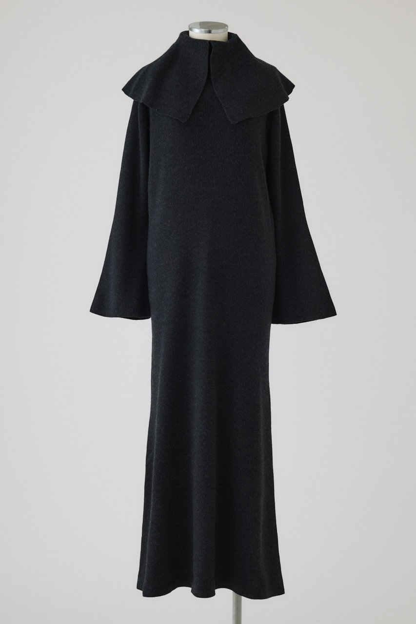 【リムアーク/RIM.ARK】のLong high collar knit dress/ニットドレス インテリア・キッズ・メンズ・レディースファッション・服の通販 founy(ファニー) 　ファッション　Fashion　レディースファッション　Fashion for Women　ワンピース　Dresses　フォーマル・パーティードレス・結婚式用ドレス　Elegant & Casual Dresses　チュニック　Tunic Tops & Dresses　チュニック　Tunic, Long Top　ドレス　Dress, One-Piece　ロング　Long, Long-Length　チャコールグレー|ID: prp329100004683215 ipo3291000000033821370