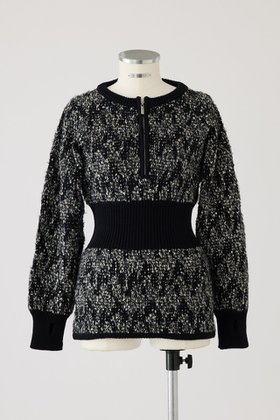 【リムアーク/RIM.ARK】 Waist switching knit tops/ニット人気、トレンドファッション・服の通販 founy(ファニー) ファッション Fashion レディースファッション Fashion for Women トップス・カットソー Cut & Sew Tops ニット Knit Tops & Sweaters カジュアルプルオーバー・ニットトップス Pullovers & Knit Tops / Casual Pullovers ジャカード／ジャガード Jacquard, Woven Pattern フロント Front, Front Design |ID:prp329100004683216