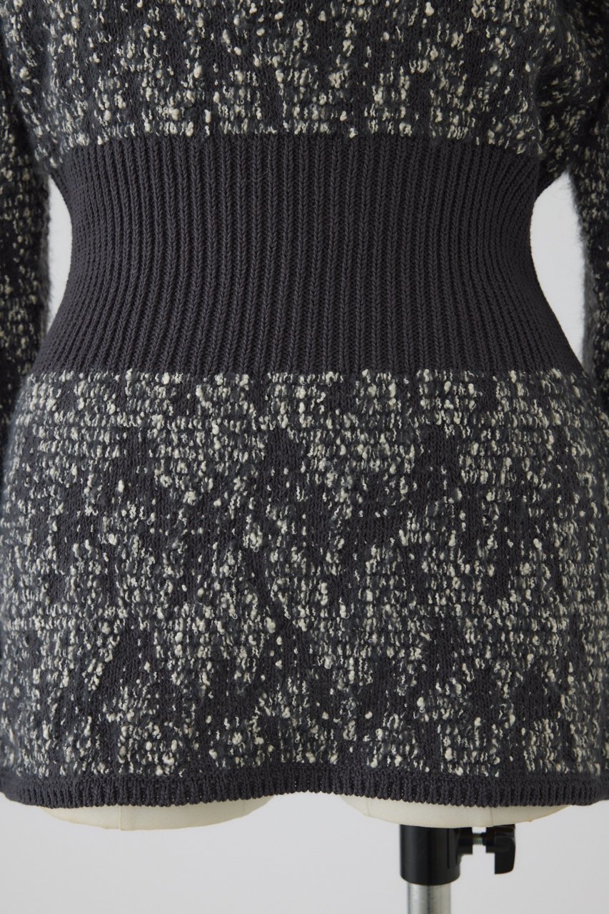 【リムアーク/RIM.ARK】のWaist switching knit tops/ニット 人気、トレンドファッション・服の通販 founy(ファニー) 　ファッション　Fashion　レディースファッション　Fashion for Women　トップス・カットソー　Cut & Sew Tops　ニット　Knit Tops & Sweaters　カジュアルプルオーバー・ニットトップス　Pullovers & Knit Tops / Casual Pullovers　ジャカード／ジャガード　Jacquard, Woven Pattern　フロント　Front, Front Design　other-7|ID: prp329100004683216 ipo3291000000033821386