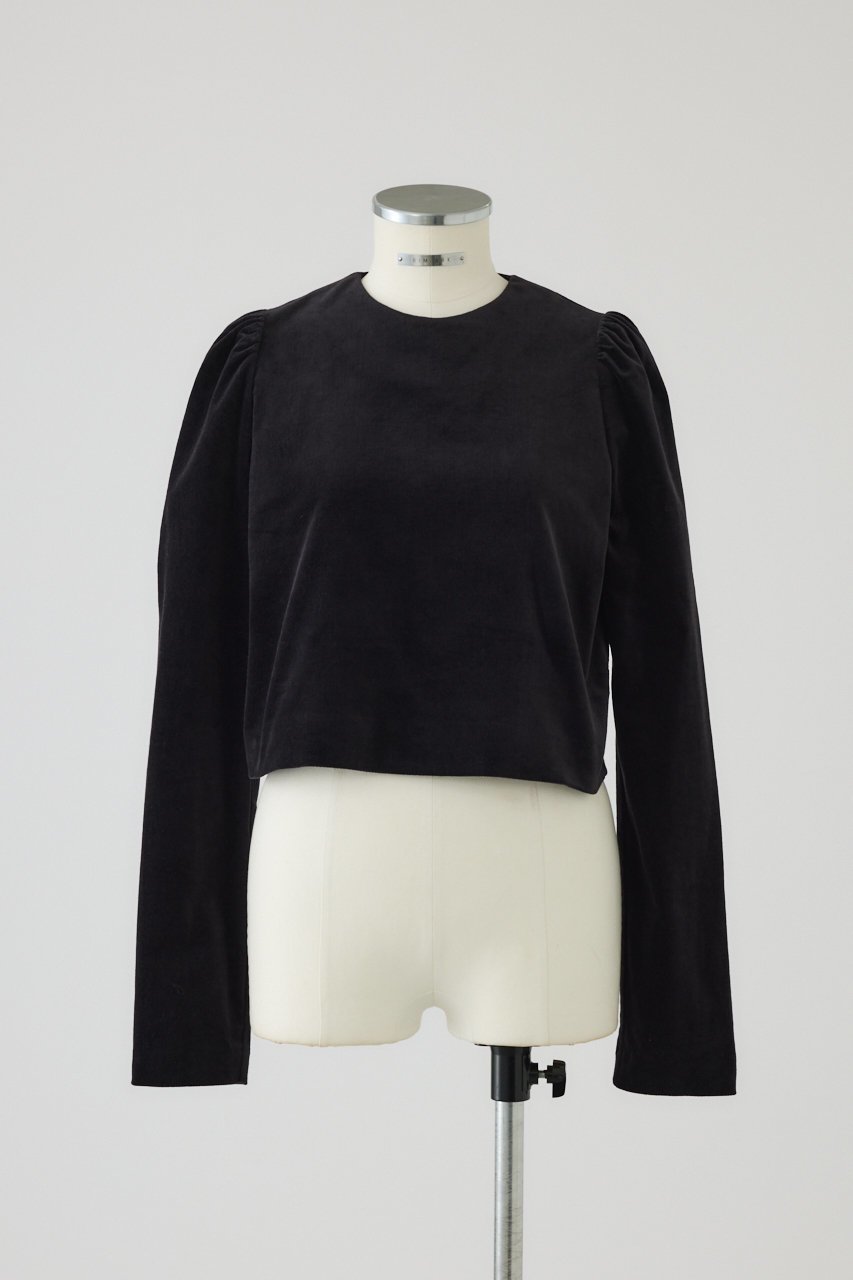 【リムアーク/RIM.ARK】のPuff corduroy compact tops/トップス インテリア・キッズ・メンズ・レディースファッション・服の通販 founy(ファニー) 　ファッション　Fashion　レディースファッション　Fashion for Women　トップス・カットソー　Cut & Sew Tops　シャツ・ブラウス・オフィスカジュアル　Elegant Blouses & Button-Ups　コンパクト　Compact, Small Size　スリーブ　Sleeve, Long Sleeve / Short Sleeve　バランス　Balance, Style Balance　モダン　Modern, Contemporary　ロング　Long, Long-Length　ブラック|ID: prp329100004683217 ipo3291000000035753986