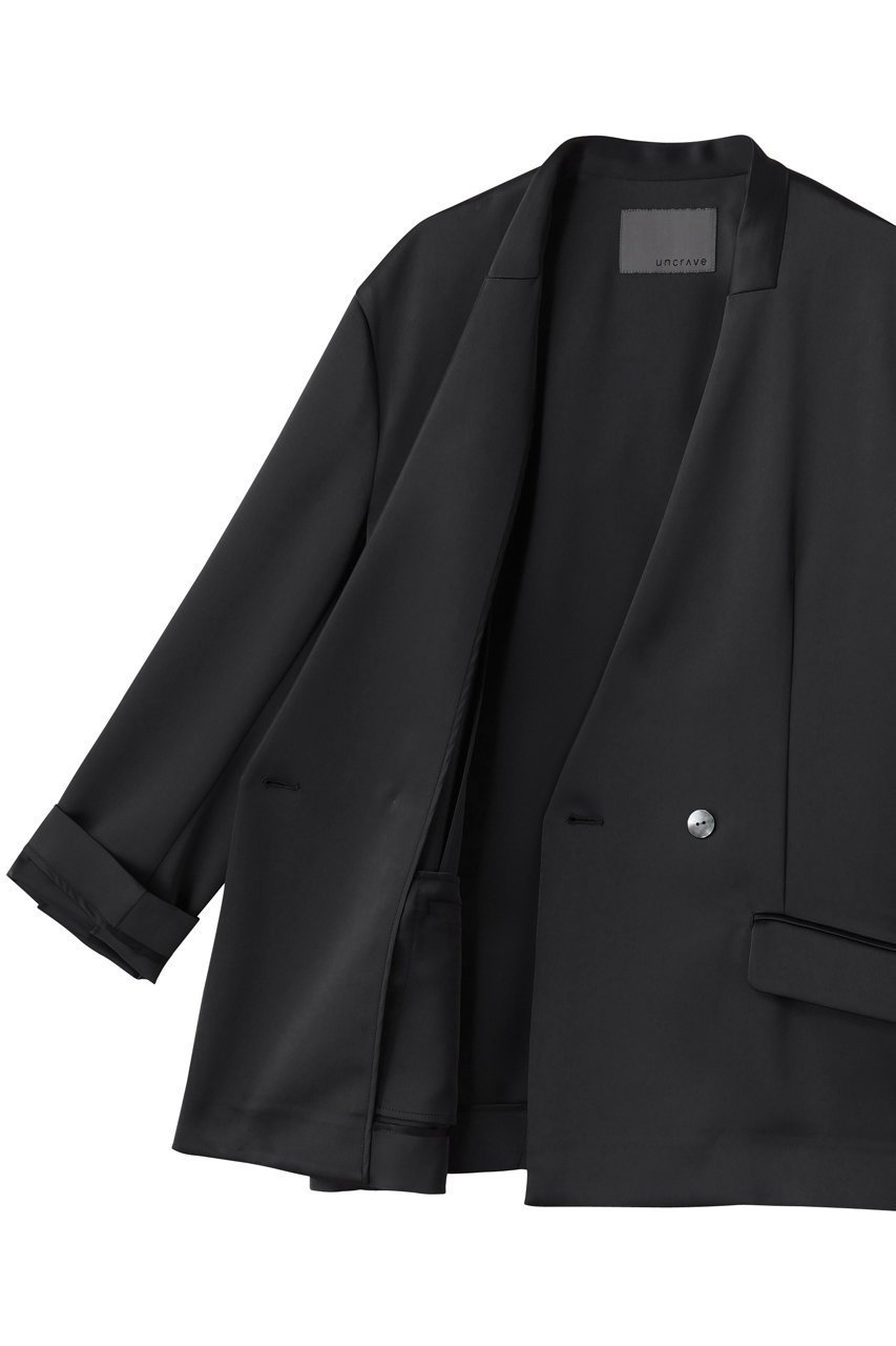 【アンクレイヴ/uncrave】のシャイニーダブルサテン ジャケット 人気、トレンドファッション・服の通販 founy(ファニー) ファッション Fashion レディースファッション Fashion for Women アウター Coat / Outerwear Collection レディースジャケット・軽アウター Jackets サテン Satin, Glossy Fabric ジャケット Jacket, Outerwear スリット Slit, Slit Detail ダブル Double, Double-Breasted ドレープ Drape, Draping Fabric ワッシャー Washer, Crinkled Finish other-6|ID: prp329100004683228 ipo3291000000033927433