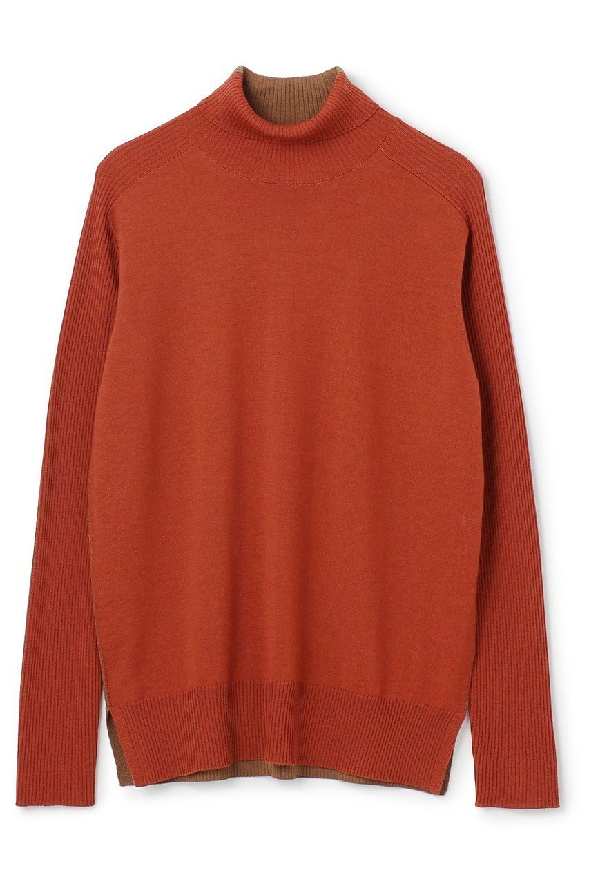 【ベイジ,/BEIGE,】のLA MONNAIE / バイカラーウールタートルニット インテリア・キッズ・メンズ・レディースファッション・服の通販 founy(ファニー) 　ファッション　Fashion　レディースファッション　Fashion for Women　トップス・カットソー　Cut & Sew Tops　ニット　Knit Tops & Sweaters　カジュアルプルオーバー・ニットトップス　Pullovers & Knit Tops / Casual Pullovers　インナー　Innerwear　ジャケット　Jacket, Outerwear　タートルネック　Turtleneck, High Neck　フィット　Fit, Slim Fit　ブロック　Block, Solid Block Pattern　ボトム　Bottoms, Lower Wear　人気　Popular, Best Seller　定番　Standard, Basic Item　新作・新入荷　New Arrivals / New In　OrangeRed × Caramel|ID: prp329100004683231 ipo3291000000033821975