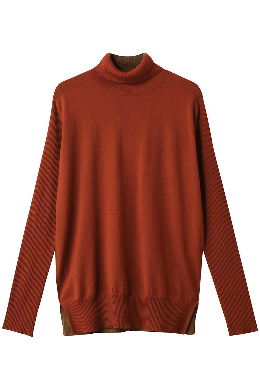 【ベイジ,/BEIGE,】のLA MONNAIE / バイカラーウールタートルニット インテリア・キッズ・メンズ・レディースファッション・服の通販 founy(ファニー) 　ファッション　Fashion　レディースファッション　Fashion for Women　トップス・カットソー　Cut & Sew Tops　ニット　Knit Tops & Sweaters　カジュアルプルオーバー・ニットトップス　Pullovers & Knit Tops / Casual Pullovers　インナー　Innerwear　ジャケット　Jacket, Outerwear　タートルネック　Turtleneck, High Neck　フィット　Fit, Slim Fit　ブロック　Block, Solid Block Pattern　ボトム　Bottoms, Lower Wear　人気　Popular, Best Seller　定番　Standard, Basic Item　OrangeRed × Caramel|ID: prp329100004683231 ipo3291000000036134509