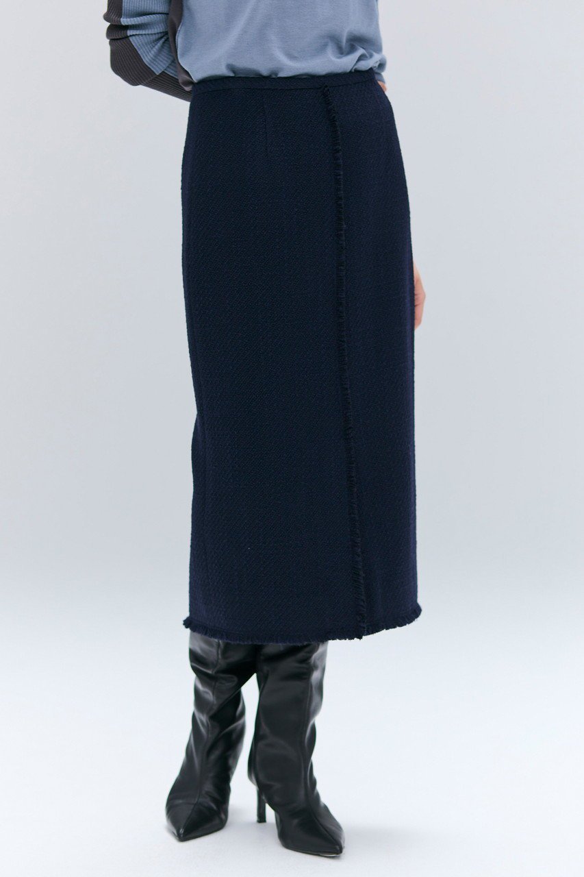 【ベイジ,/BEIGE,】のMULLIN / ウールツイードフロントベントスカート 人気、トレンドファッション・服の通販 founy(ファニー) 　ファッション　Fashion　レディースファッション　Fashion for Women　スカート　Skirts　ジャケット　Jacket, Outerwear　センター　Center, Center Line　ツイード　Twill, Twill Weave　フォーマル　Formal, Dressy　フリンジ　Fringe, Tassel　エレガント 上品　Elegant　other-8|ID: prp329100004683232 ipo3291000000035869271