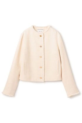 【ベイジ,/BEIGE,】 MULLIN / ウールツイードメタルボタンノーカラージャケット人気、トレンドファッション・服の通販 founy(ファニー) ファッション Fashion レディースファッション Fashion for Women アウター Coat / Outerwear Collection レディースジャケット・軽アウター Jackets ノーカラージャケット / シンプル上品コーデ Collarless Jackets ジャケット Jacket, Outerwear ツイード Twill, Twill Weave バランス Balance, Style Balance フリンジ Fringe, Tassel メタル Metal, Metal Parts エレガント 上品 Elegant 新作・新入荷 New Arrivals / New In |ID:prp329100004683233