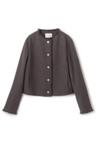 【ベイジ,/BEIGE,】のMULLIN / ウールツイードメタルボタンノーカラージャケット 人気、トレンドファッション・服の通販 founy(ファニー) ファッション Fashion レディースファッション Fashion for Women アウター Coat / Outerwear Collection レディースジャケット・軽アウター Jackets ノーカラージャケット / シンプル上品コーデ Collarless Jackets ジャケット Jacket, Outerwear ツイード Twill, Twill Weave バランス Balance, Style Balance フリンジ Fringe, Tassel メタル Metal, Metal Parts エレガント 上品 Elegant 新作・新入荷 New Arrivals / New In thumbnail Warm Gray|ID: prp329100004683233 ipo3291000000033821989