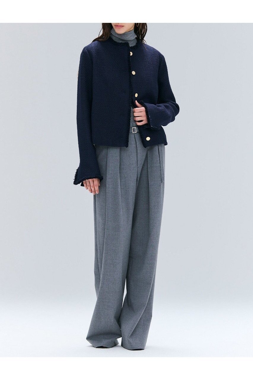 【ベイジ,/BEIGE,】のMULLIN / ウールツイードメタルボタンノーカラージャケット 人気、トレンドファッション・服の通販 founy(ファニー) 　ファッション　Fashion　レディースファッション　Fashion for Women　アウター　Coat / Outerwear Collection　レディースジャケット・軽アウター　Jackets　ノーカラージャケット / シンプル上品コーデ　Collarless Jackets　ジャケット　Jacket, Outerwear　ツイード　Twill, Twill Weave　バランス　Balance, Style Balance　フリンジ　Fringe, Tassel　メタル　Metal, Metal Parts　エレガント 上品　Elegant　新作・新入荷　New Arrivals / New In　other-2|ID: prp329100004683233 ipo3291000000033821991