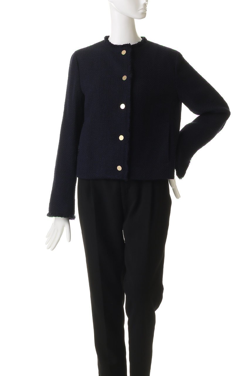 【ベイジ,/BEIGE,】のMULLIN / ウールツイードメタルボタンノーカラージャケット 人気、トレンドファッション・服の通販 founy(ファニー)  ファッション Fashion レディースファッション Fashion for Women アウター Coat / Outerwear Collection レディースジャケット・軽アウター Jackets ノーカラージャケット / シンプル上品コーデ Collarless Jackets ジャケット Jacket, Outerwear ツイード Twill, Twill Weave バランス Balance, Style Balance フリンジ Fringe, Tassel メタル Metal, Metal Parts エレガント 上品 Elegant other-3|ID: prp329100004683233 ipo3291000000034133846