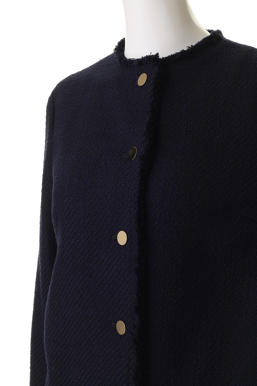 【ベイジ,/BEIGE,】のMULLIN / ウールツイードメタルボタンノーカラージャケット 人気、トレンドファッション・服の通販 founy(ファニー)  ファッション Fashion レディースファッション Fashion for Women アウター Coat / Outerwear Collection レディースジャケット・軽アウター Jackets ノーカラージャケット / シンプル上品コーデ Collarless Jackets ジャケット Jacket, Outerwear ツイード Twill, Twill Weave バランス Balance, Style Balance フリンジ Fringe, Tassel メタル Metal, Metal Parts エレガント 上品 Elegant other-6|ID: prp329100004683233 ipo3291000000034133849