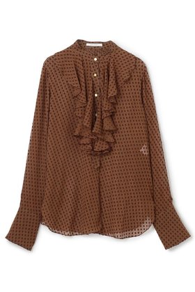 【ベイジ,/BEIGE,】のCALLERRY(カラリー)/シルク混ドットラッフルブラウス 人気、トレンドファッション・服の通販 founy(ファニー) ファッション Fashion レディースファッション Fashion for Women トップス・カットソー Cut & Sew Tops シャツ・ブラウス・オフィスカジュアル Elegant Blouses & Button-Ups インナー Innerwear エアリー Airy Texture クラシカル Classical, Vintage-Inspired シルク Silk, 100% Silk ジャケット Jacket, Outerwear スリーブ Sleeve, Long Sleeve / Short Sleeve ドット Polka Dot, Dot Pattern フェミニン Feminine, Girly ロング Long, Long-Length 新作・新入荷 New Arrivals / New In |ID:prp329100004683237