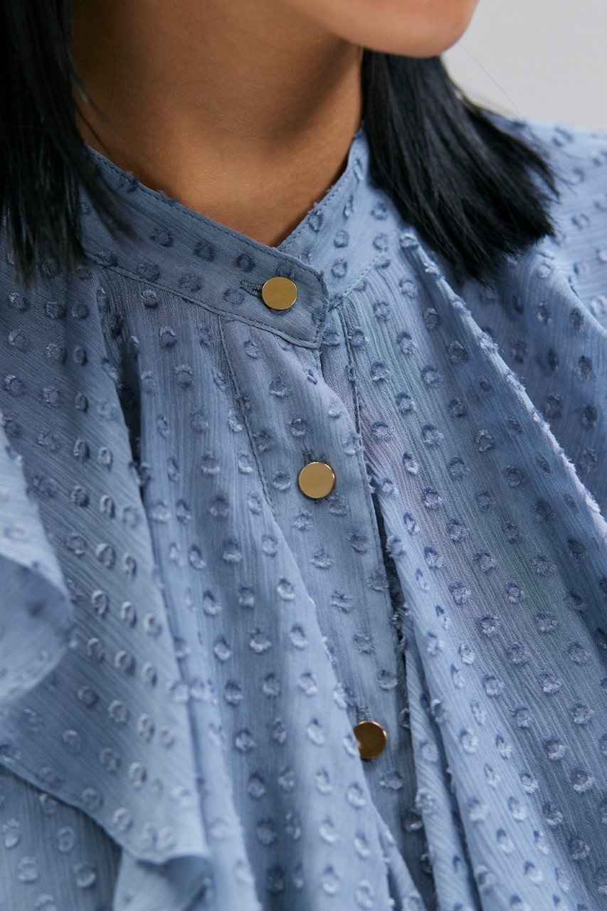 【ベイジ,/BEIGE,】のCALLERRY(カラリー)/シルク混ドットラッフルブラウス 人気、トレンドファッション・服の通販 founy(ファニー) 　ファッション　Fashion　レディースファッション　Fashion for Women　トップス・カットソー　Cut & Sew Tops　シャツ・ブラウス・オフィスカジュアル　Elegant Blouses & Button-Ups　インナー　Innerwear　エアリー　Airy Texture　クラシカル　Classical, Vintage-Inspired　シルク　Silk, 100% Silk　ジャケット　Jacket, Outerwear　スリーブ　Sleeve, Long Sleeve / Short Sleeve　ドット　Polka Dot, Dot Pattern　フェミニン　Feminine, Girly　ロング　Long, Long-Length　新作・新入荷　New Arrivals / New In　other-4|ID: prp329100004683237 ipo3291000000033822014