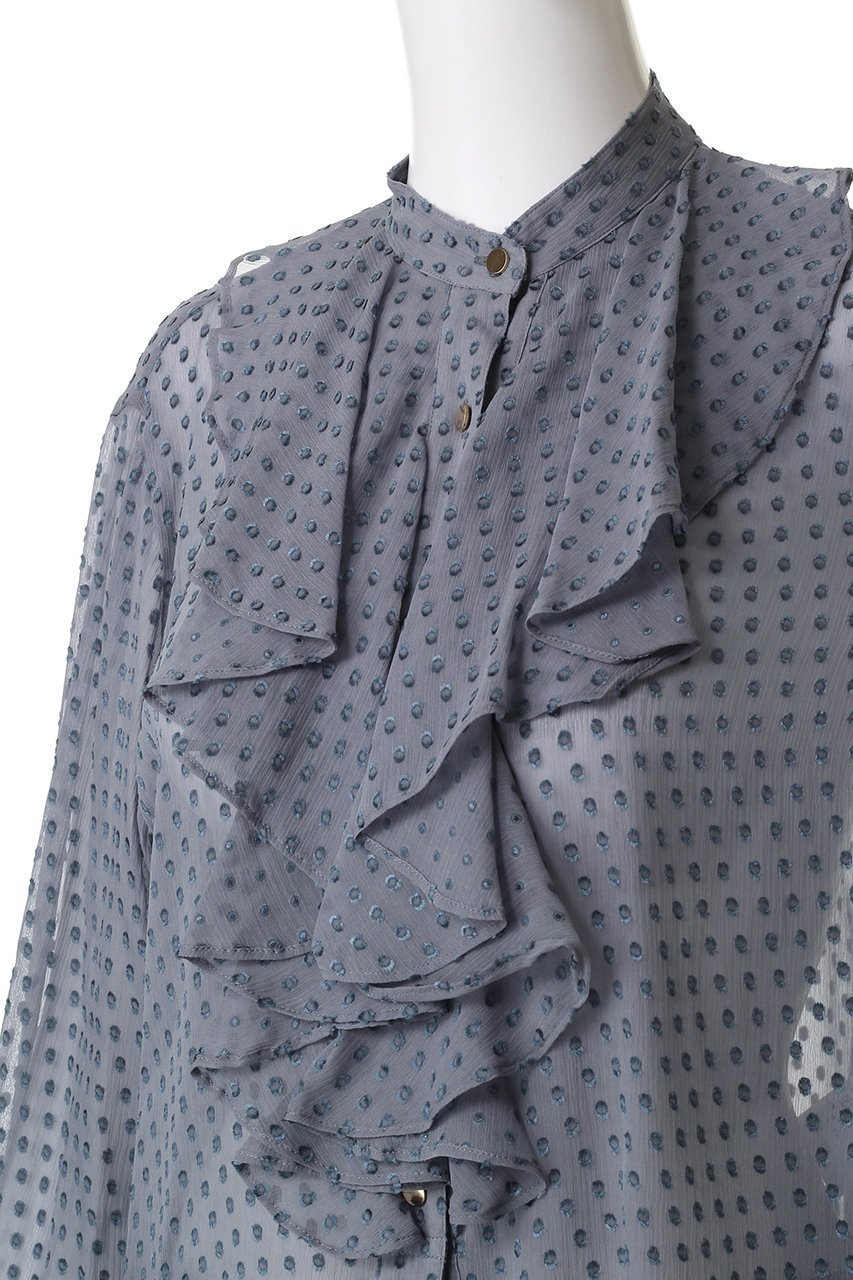 【ベイジ,/BEIGE,】のCALLERRY(カラリー)/シルク混ドットラッフルブラウス 人気、トレンドファッション・服の通販 founy(ファニー)  ファッション Fashion レディースファッション Fashion for Women トップス・カットソー Cut & Sew Tops シャツ・ブラウス・オフィスカジュアル Elegant Blouses & Button-Ups カフス Cuff Design シルク Silk, 100% Silk ジャカード/ジャガード Jacquard, Woven Pattern ジャケット Jacket, Outerwear スリーブ Sleeve, Long Sleeve / Short Sleeve ドット Polka Dot, Dot Pattern パーティ Party, Party Style ラッフル Ruffle, Frill ロング Long, Long-Length other-8|ID: prp329100004683237 ipo3291000000033853163