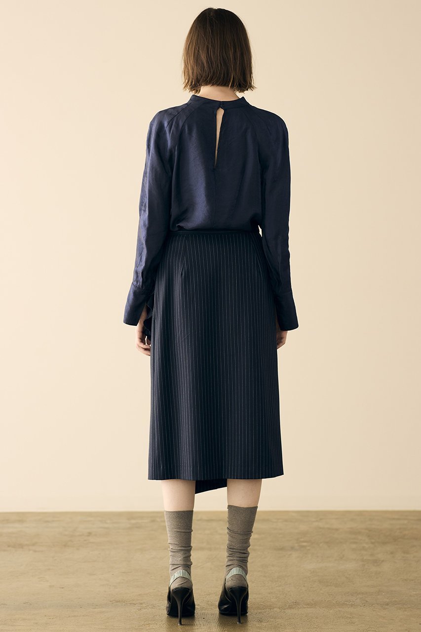 【マリリンムーン/MARILYN MOON】のウォームピンストライプラップスカート 人気、トレンドファッション・服の通販 founy(ファニー) 　ファッション　Fashion　レディースファッション　Fashion for Women　スカート　Skirts　アシンメトリー　Asymmetrical Style　シンプル　Simple, Minimal　ストライプ　Stripe, Striped Pattern　フリル　Frill, Ruffle　モダン　Modern, Contemporary　モチーフ　Motif, Design Theme　新作・新入荷　New Arrivals / New In　other-7|ID: prp329100004684607 ipo3291000000033830423