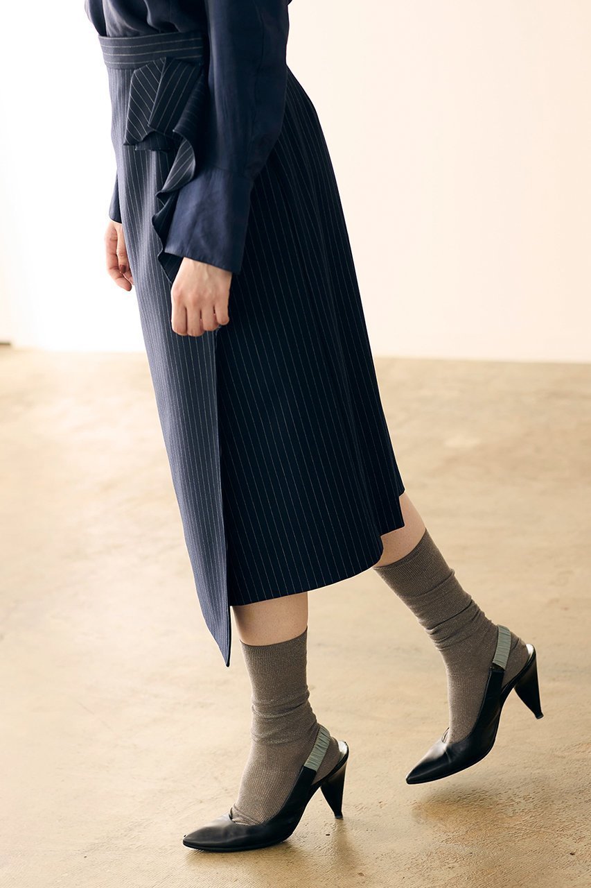 【マリリンムーン/MARILYN MOON】のウォームピンストライプラップスカート 人気、トレンドファッション・服の通販 founy(ファニー) 　ファッション　Fashion　レディースファッション　Fashion for Women　スカート　Skirts　アシンメトリー　Asymmetrical Style　シンプル　Simple, Minimal　ストライプ　Stripe, Striped Pattern　フリル　Frill, Ruffle　モダン　Modern, Contemporary　モチーフ　Motif, Design Theme　新作・新入荷　New Arrivals / New In　other-8|ID: prp329100004684607 ipo3291000000033830424