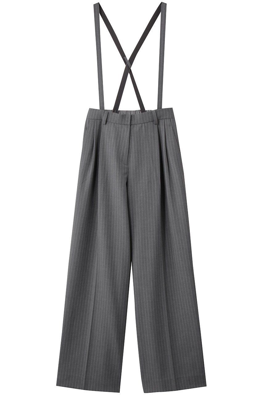 【マリリンムーン/MARILYN MOON】のウォームピンストライプサスペンダーパンツ インテリア・キッズ・メンズ・レディースファッション・服の通販 founy(ファニー) 　ファッション　Fashion　レディースファッション　Fashion for Women　パンツ　Pants & Trousers　サスペンダー　Suspenders, Braces　ストライプ　Stripe, Striped Pattern　ボトム　Bottoms, Lower Wear　グレー|ID: prp329100004684608 ipo3291000000035415364