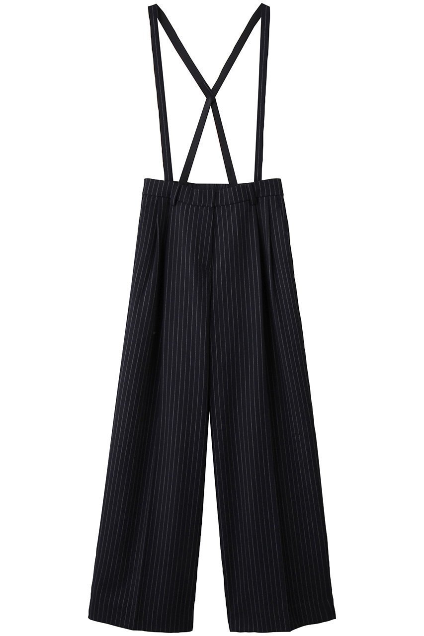 【マリリンムーン/MARILYN MOON】のウォームピンストライプサスペンダーパンツ インテリア・キッズ・メンズ・レディースファッション・服の通販 founy(ファニー) 　ファッション　Fashion　レディースファッション　Fashion for Women　パンツ　Pants & Trousers　サスペンダー　Suspenders, Braces　ストライプ　Stripe, Striped Pattern　ボトム　Bottoms, Lower Wear　ネイビー|ID: prp329100004684608 ipo3291000000035415366