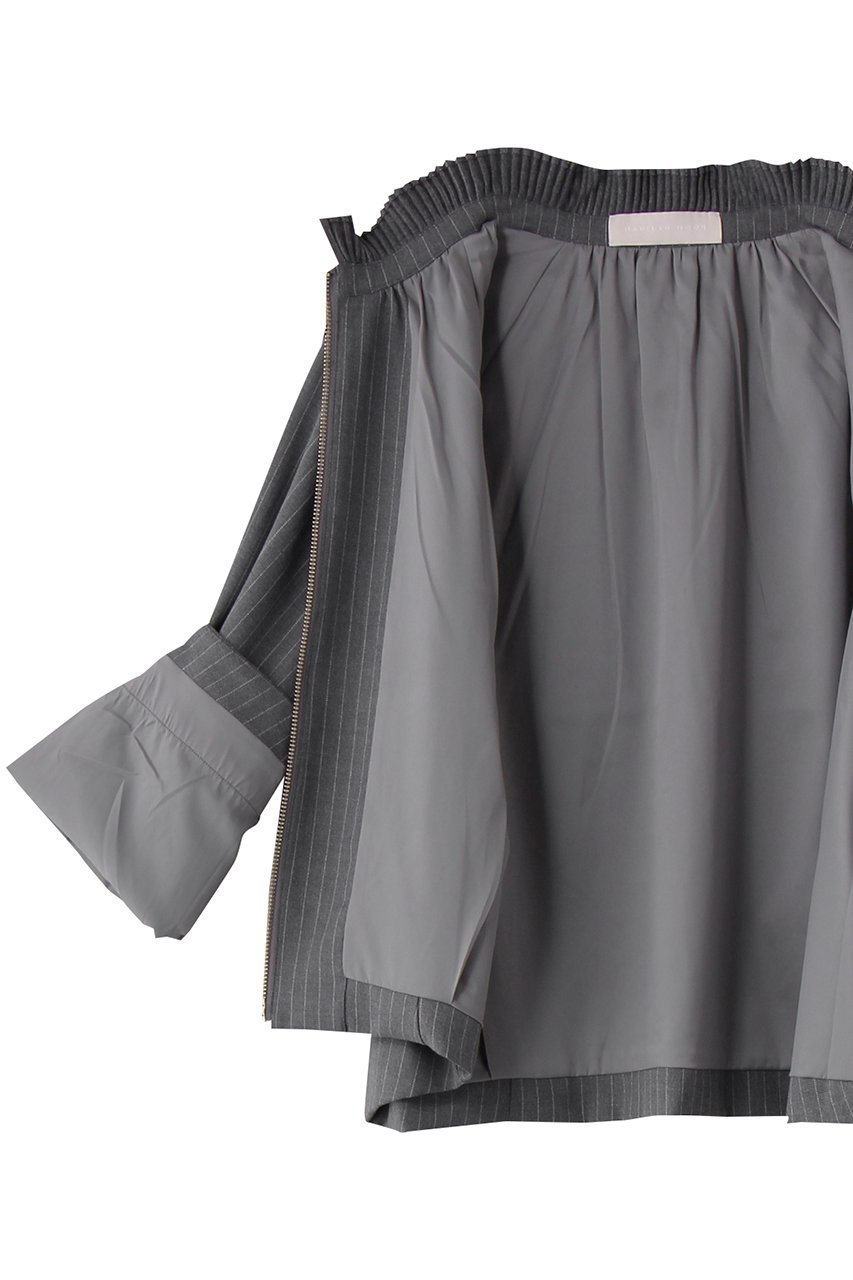 【マリリンムーン/MARILYN MOON】のウォームピンストライプブルゾン 人気、トレンドファッション・服の通販 founy(ファニー) 　ファッション　Fashion　レディースファッション　Fashion for Women　アウター　Coat / Outerwear Collection　レディースジャケット・軽アウター　Jackets　ブルゾンジャケット・スポーティアウター　Blouson Jackets　コクーン　Cocoon, Cocoon Silhouette　ジャケット　Jacket, Outerwear　ストライプ　Stripe, Striped Pattern　バランス　Balance, Style Balance　バルーン　Balloon, Balloon Silhouette　フリル　Frill, Ruffle　ブルゾン　Blouson, Bomber Jacket　プリーツ　Pleats, Pleated　ボトム　Bottoms, Lower Wear　モダン　Modern, Contemporary　other-6|ID: prp329100004684609 ipo3291000000036128449