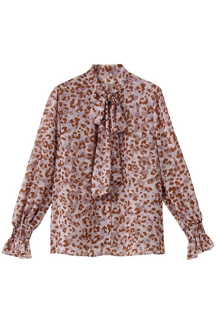 【アナイ/ANAYI】のレオパードPTリボンタイブラウス インテリア・キッズ・メンズ・レディースファッション・服の通販 founy(ファニー) https://founy.com/ ファッション Fashion レディースファッション Fashion for Women トップス・カットソー Cut & Sew Tops シャツ・ブラウス・オフィスカジュアル Elegant Blouses & Button-Ups エアリー Airy Texture シアー Sheer, See-Through シフォン Chiffon, Lightweight Fabric スリーブ Sleeve, Long Sleeve / Short Sleeve フレア Flare, Flared プリント Print, Printed Pattern レオパード Leopard, Animal Print ロング Long, Long-Length 新作・新入荷 New Arrivals / New In 秋 Autumn |ID: prp329100004684618 ipo3291000000033830527