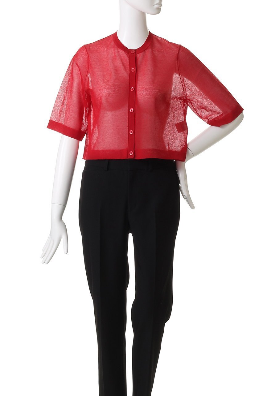 【アルアバイル/allureville】のハーフスリーブシアークルーカーディガン 人気、トレンドファッション・服の通販 founy(ファニー) 　ファッション　Fashion　レディースファッション　Fashion for Women　トップス・カットソー　Cut & Sew Tops　ニット　Knit Tops & Sweaters　カーディガン・羽織り　Layered Style Cardigans　おすすめ　Recommended / Our Picks　カーディガン　Cardigan, Knitwear　ショート　Short, Short Length　トレンド　Trend, Trending Now　バランス　Balance, Style Balance　フェミニン　Feminine, Girly　新作・新入荷　New Arrivals / New In　羽織　Haori, Light Jacket　other-2|ID: prp329100004684620 ipo3291000000033830543