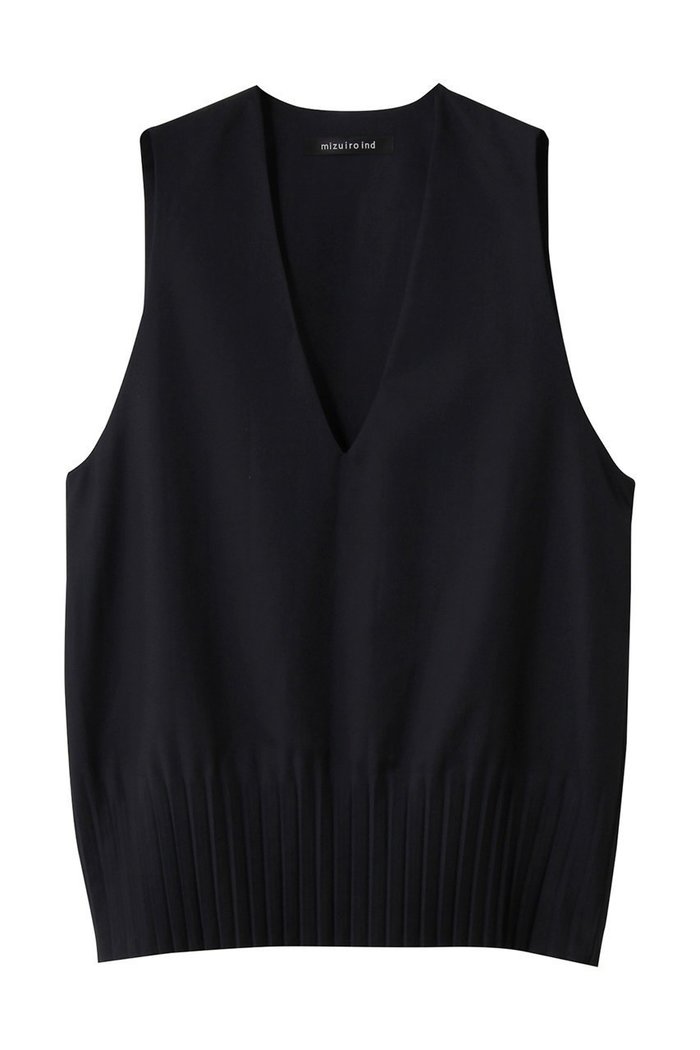 【ミズイロ インド/mizuiro ind】のpleats hem V neck vest ベスト インテリア・キッズ・メンズ・レディースファッション・服の通販 founy(ファニー) https://founy.com/ ファッション Fashion レディースファッション Fashion for Women トップス・カットソー Cut & Sew Tops ニット Knit Tops & Sweaters ベスト&ジレ / 重ね着スタイル Vests & Gilets カジュアルプルオーバー・ニットトップス Pullovers & Knit Tops / Casual Pullovers カットソー Cut and Sewn Top プリーツ Pleats, Pleated ベスト Vest, Waistcoat 新作・新入荷 New Arrivals / New In |ID: prp329100004684622 ipo3291000000033830554