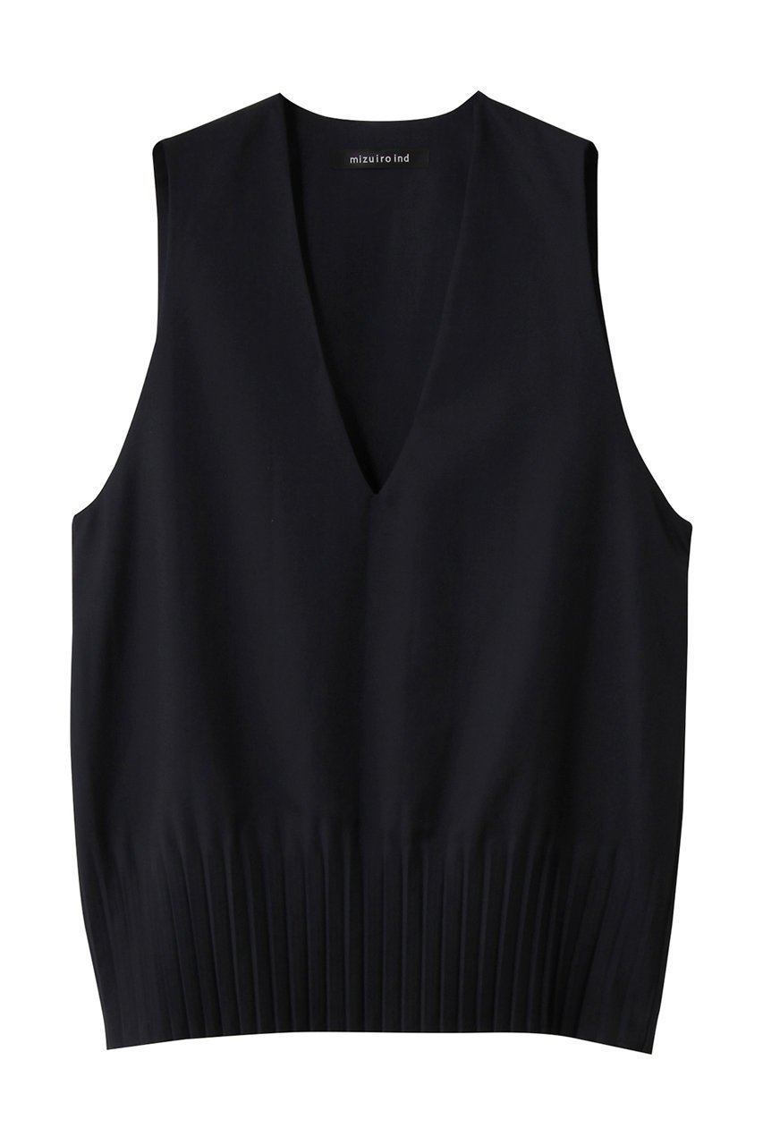【ミズイロ インド/mizuiro ind】のpleats hem V neck vest ベスト 人気、トレンドファッション・服の通販 founy(ファニー) 　ファッション　Fashion　レディースファッション　Fashion for Women　トップス・カットソー　Cut & Sew Tops　ニット　Knit Tops & Sweaters　ベスト&ジレ / 重ね着スタイル　Vests & Gilets　カジュアルプルオーバー・ニットトップス　Pullovers & Knit Tops / Casual Pullovers　カットソー　Cut and Sewn Top　プリーツ　Pleats, Pleated　ベスト　Vest, Waistcoat　新作・新入荷　New Arrivals / New In　 other-1|ID: prp329100004684622 ipo3291000000033830554