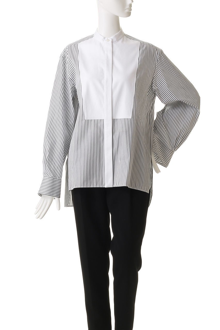 【デパリエ/DEPAREILLE】のコットンノーカラーブザムシャツ 人気、トレンドファッション・服の通販 founy(ファニー) 　ファッション　Fashion　レディースファッション　Fashion for Women　トップス・カットソー　Cut & Sew Tops　シャツ・ブラウス・オフィスカジュアル　Elegant Blouses & Button-Ups　シンプル　Simple, Minimal　スリット　Slit, Slit Detail　スリーブ　Sleeve, Long Sleeve / Short Sleeve　ロング　Long, Long-Length　エレガント 上品　Elegant　新作・新入荷　New Arrivals / New In　other-2|ID: prp329100004684658 ipo3291000000033830868