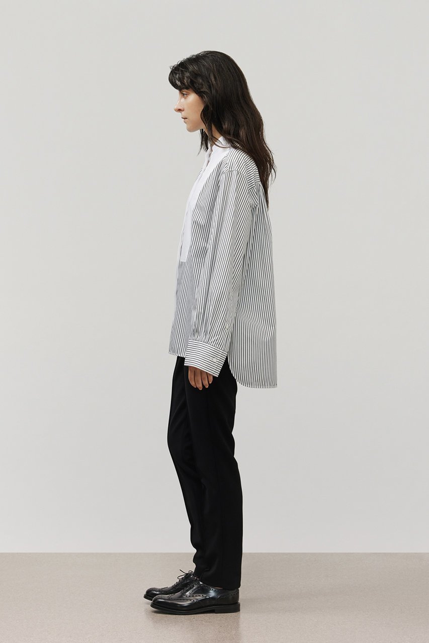 【デパリエ/DEPAREILLE】のコットンノーカラーブザムシャツ 人気、トレンドファッション・服の通販 founy(ファニー)  ファッション Fashion レディースファッション Fashion for Women トップス・カットソー Cut & Sew Tops シャツ・ブラウス・オフィスカジュアル Elegant Blouses & Button-Ups シンプル Simple, Minimal スリット Slit, Slit Detail スリーブ Sleeve, Long Sleeve / Short Sleeve ロング Long, Long-Length エレガント 上品 Elegant other-7|ID: prp329100004684658 ipo3291000000034017030