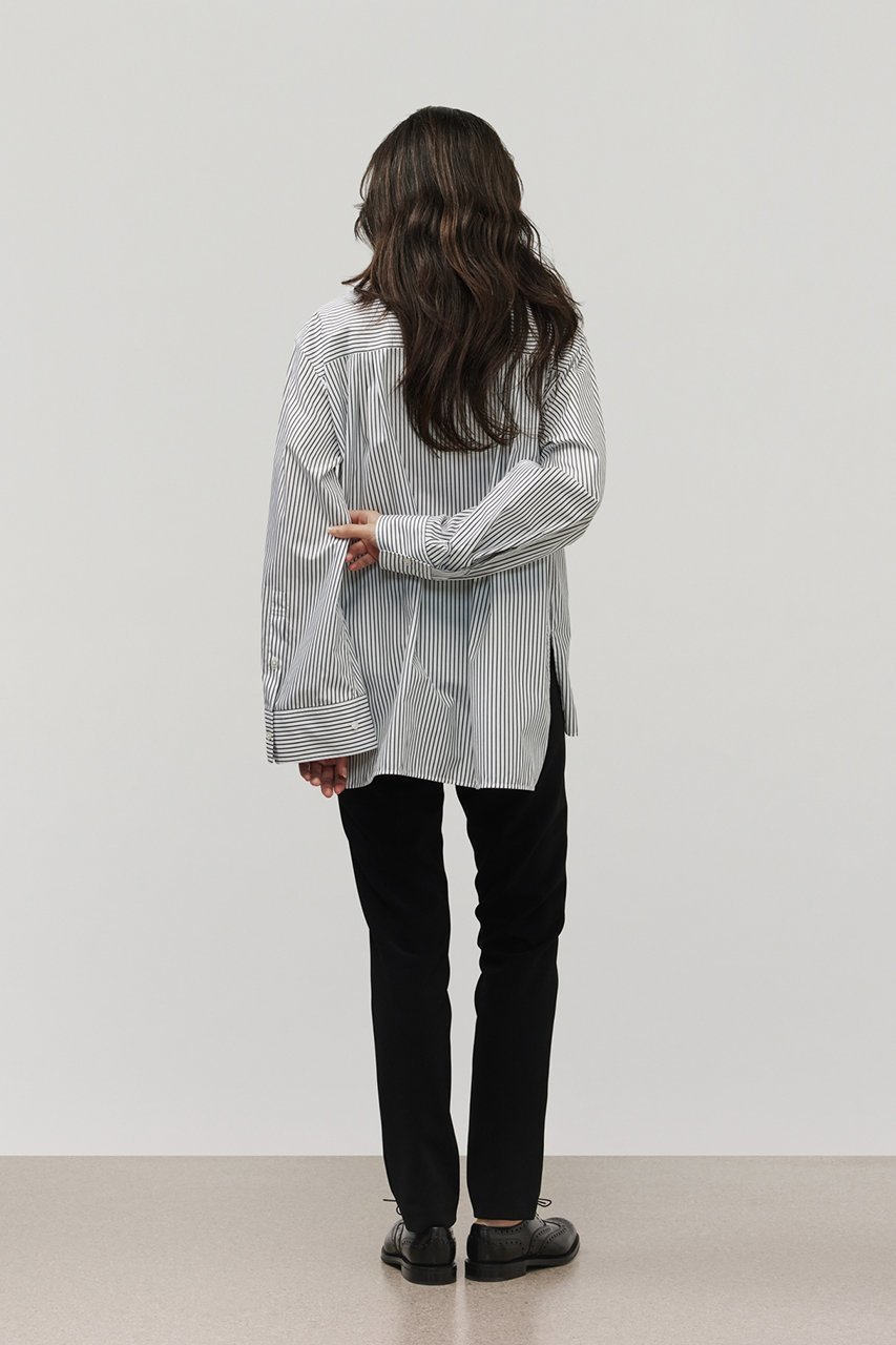【デパリエ/DEPAREILLE】のコットンノーカラーブザムシャツ 人気、トレンドファッション・服の通販 founy(ファニー)  ファッション Fashion レディースファッション Fashion for Women トップス・カットソー Cut & Sew Tops シャツ・ブラウス・オフィスカジュアル Elegant Blouses & Button-Ups シンプル Simple, Minimal スリット Slit, Slit Detail スリーブ Sleeve, Long Sleeve / Short Sleeve ロング Long, Long-Length エレガント 上品 Elegant other-8|ID: prp329100004684658 ipo3291000000034017031