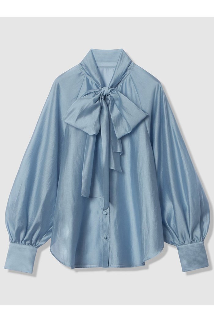 【アルアバイル/allureville】のシルキーセルロースボウブラウス インテリア・キッズ・メンズ・レディースファッション・服の通販 founy(ファニー) https://founy.com/ ファッション Fashion レディースファッション Fashion for Women トップス・カットソー Cut & Sew Tops シャツ・ブラウス・オフィスカジュアル Elegant Blouses & Button-Ups おすすめ Recommended / Our Picks インナー Innerwear エレガント 上品 Elegant ジャケット Jacket, Outerwear スリーブ Sleeve, Long Sleeve / Short Sleeve ハイネック High Neck, Mock Neck リボン Ribbon, Bow ロング Long, Long-Length 新作・新入荷 New Arrivals / New In |ID: prp329100004684727 ipo3291000000033831455