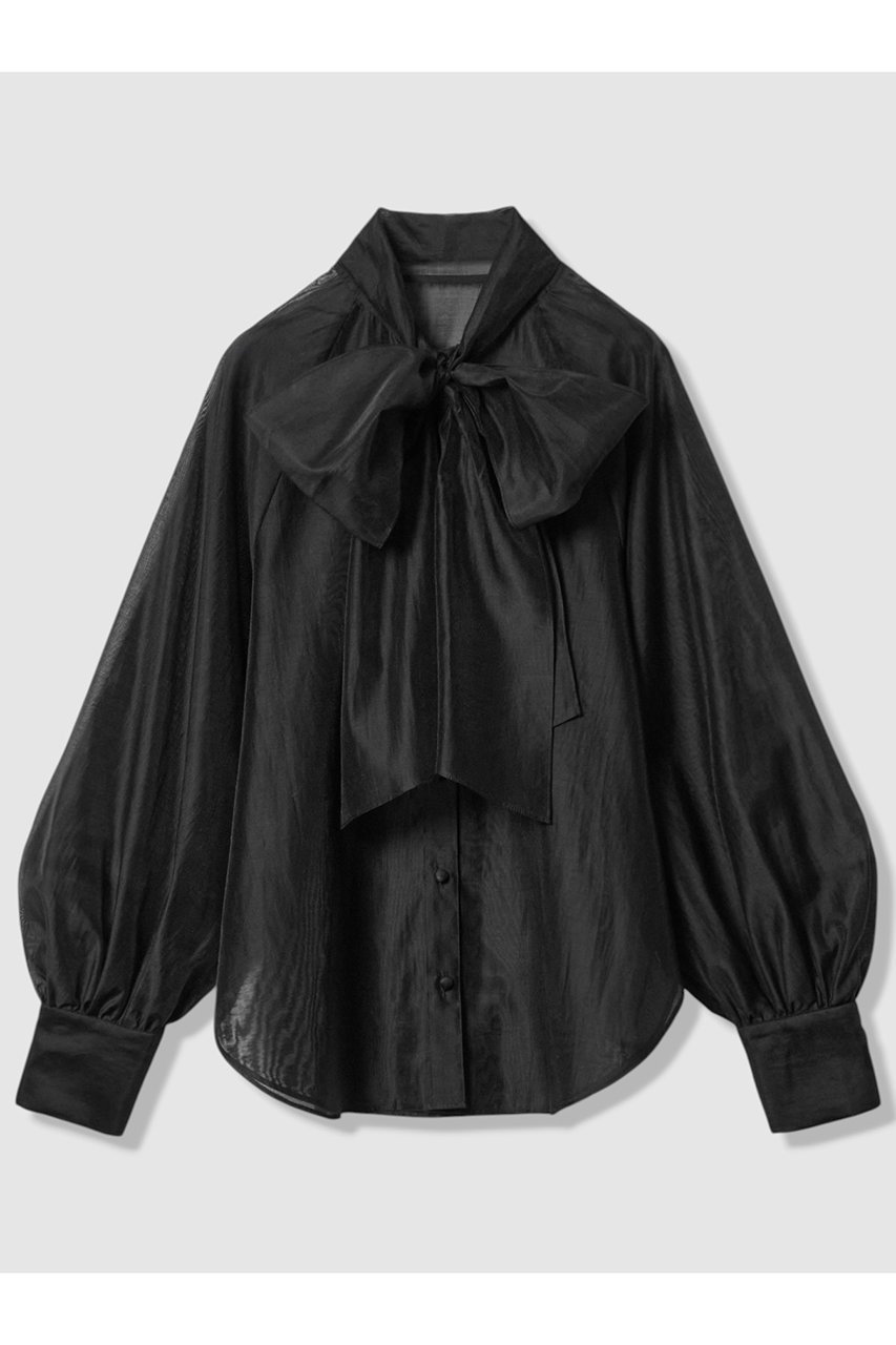 【アルアバイル/allureville】のシルキーセルロースボウブラウス インテリア・キッズ・メンズ・レディースファッション・服の通販 founy(ファニー) 　ファッション　Fashion　レディースファッション　Fashion for Women　トップス・カットソー　Cut & Sew Tops　シャツ・ブラウス・オフィスカジュアル　Elegant Blouses & Button-Ups　おすすめ　Recommended / Our Picks　インナー　Innerwear　エレガント 上品　Elegant　ジャケット　Jacket, Outerwear　スリーブ　Sleeve, Long Sleeve / Short Sleeve　ハイネック　High Neck, Mock Neck　リボン　Ribbon, Bow　ロング　Long, Long-Length　新作・新入荷　New Arrivals / New In　ブラック|ID: prp329100004684727 ipo3291000000033831457