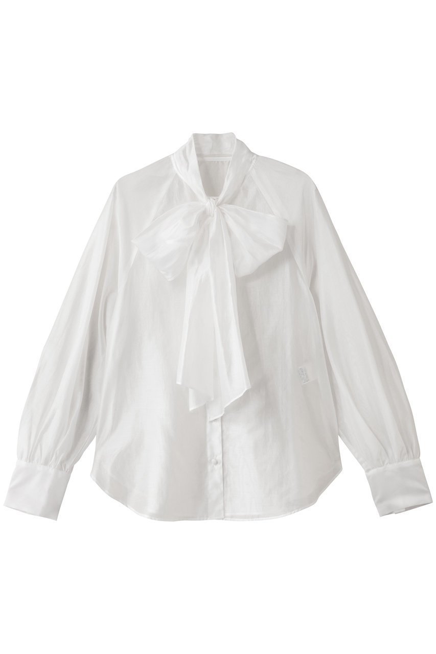 【アルアバイル/allureville】のシルキーセルロースボウブラウス インテリア・キッズ・メンズ・レディースファッション・服の通販 founy(ファニー) ファッション Fashion レディースファッション Fashion for Women トップス・カットソー Cut & Sew Tops シャツ・ブラウス・オフィスカジュアル Elegant Blouses & Button-Ups おすすめ Recommended / Our Picks インナー Innerwear エレガント 上品 Elegant ジャケット Jacket, Outerwear スリーブ Sleeve, Long Sleeve / Short Sleeve ハイネック High Neck, Mock Neck リボン Ribbon, Bow ロング Long, Long-Length オフホワイト|ID: prp329100004684727 ipo3291000000035212445