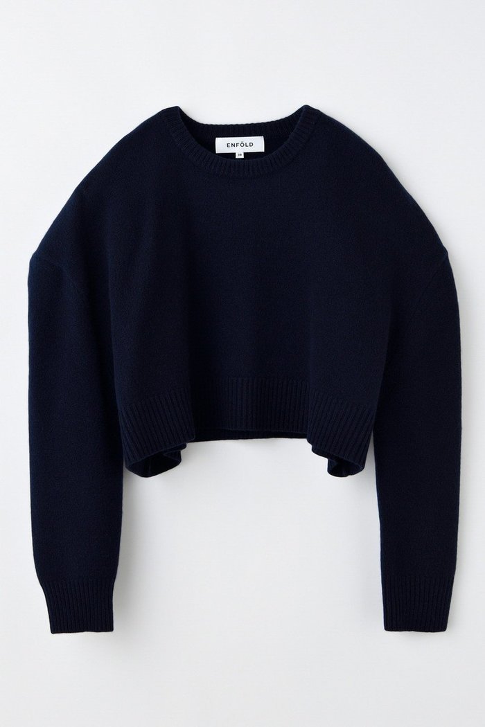 【エンフォルド/ENFOLD】のWIDE SHOULDER CROPPED PULLOVER プルオーバー インテリア・キッズ・メンズ・レディースファッション・服の通販 founy(ファニー) https://founy.com/ ファッション Fashion レディースファッション Fashion for Women トップス・カットソー Cut & Sew Tops ニット Knit Tops & Sweaters カジュアルプルオーバー・ニットトップス Pullovers & Knit Tops / Casual Pullovers おすすめ Recommended / Our Picks シンプル Simple, Minimal ワイド Wide, Wide Fit |ID: prp329100004686299 ipo3291000000036957180