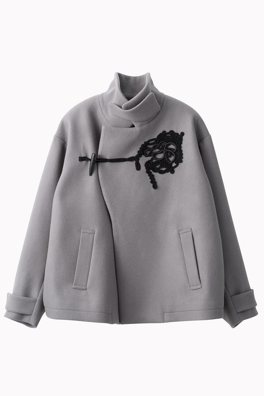 【ミューラル/MURRAL】のTrillium エンブロイダリー ウールコート インテリア・キッズ・メンズ・レディースファッション・服の通販 founy(ファニー) 　ファッション　Fashion　レディースファッション　Fashion for Women　アウター　Coat / Outerwear Collection　コート・ロングコート・ピーコート　Long Coats, Peacoats & More　2025年　2025　2025-2026秋冬・A/W　Autumn/Winter 2025–26 AW25–26　なめらか　Smooth, Silky Texture　エアリー　Airy Texture　エレガント 上品　Elegant　エンブロイダリー　Embroidery Design　コレクション　Collection, Seasonal Line　ショート　Short, Short Length　シンプル　Simple, Minimal　パターン　Pattern, Design Print　フロント　Front, Front Design　新作・新入荷　New Arrivals / New In　A/W・秋冬　Autumn/Winter　グレー|ID: prp329100004686312 ipo3291000000033840637