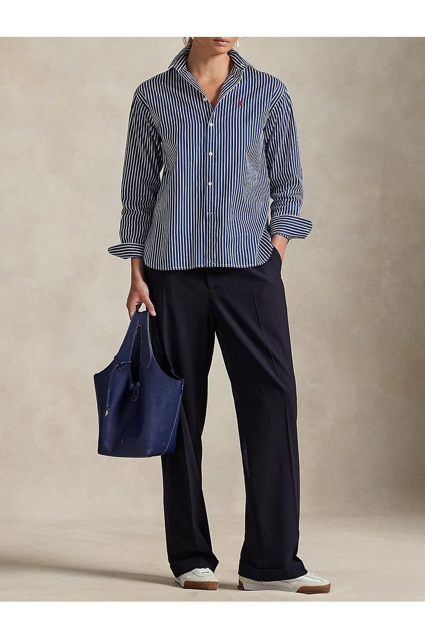 【ラルフローレン/RALPH LAUREN】の【POLO RALPH LAUREN】ストライプド コットン シャツ 人気、トレンドファッション・服の通販 founy(ファニー) 　ファッション　Fashion　レディースファッション　Fashion for Women　トップス・カットソー　Cut & Sew Tops　シャツ・ブラウス・オフィスカジュアル　Elegant Blouses & Button-Ups　カフス　Cuff Design　ストライプ　Stripe, Striped Pattern　スリーブ　Sleeve, Long Sleeve / Short Sleeve　フィット　Fit, Slim Fit　リラックス　Relax, Relaxed Fit　ロング　Long, Long-Length　エレガント 上品　Elegant　新作・新入荷　New Arrivals / New In　other-3|ID: prp329100004686383 ipo3291000000033841108