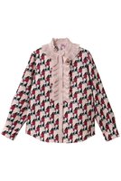 【アルアバイル/allureville】の【Loulou Willoughby】ホースジオメトリックPTブラウス 人気、トレンドファッション・服の通販 founy(ファニー) ファッション Fashion レディースファッション Fashion for Women トップス・カットソー Cut & Sew Tops シャツ・ブラウス・オフィスカジュアル Elegant Blouses & Button-Ups エレガント 上品 Elegant シンプル Simple, Minimal スリーブ Sleeve, Long Sleeve / Short Sleeve フリル Frill, Ruffle プリント Print, Printed Pattern プリーツ Pleats, Pleated モチーフ Motif, Design Theme ロング Long, Long-Length |ID:prp329100004686392