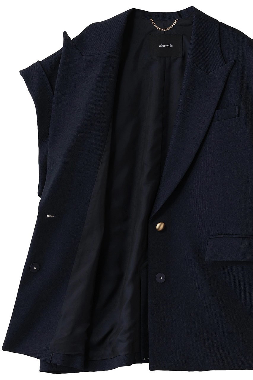 【アルアバイル/allureville】のウールライクポリツイルジレジャケット 人気、トレンドファッション・服の通販 founy(ファニー) 　ファッション　Fashion　レディースファッション　Fashion for Women　アウター　Coat / Outerwear Collection　レディースジャケット・軽アウター　Jackets　カットソー　Cut and Sewn Top　ジャケット　Jacket, Outerwear　スタイリッシュ　Stylish, Fashionable　ツイル　Twist, Twisted Detail　ベスト　Vest, Waistcoat　ロング　Long, Long-Length　エレガント 上品　Elegant　新作・新入荷　New Arrivals / New In　other-6|ID: prp329100004686395 ipo3291000000033841226