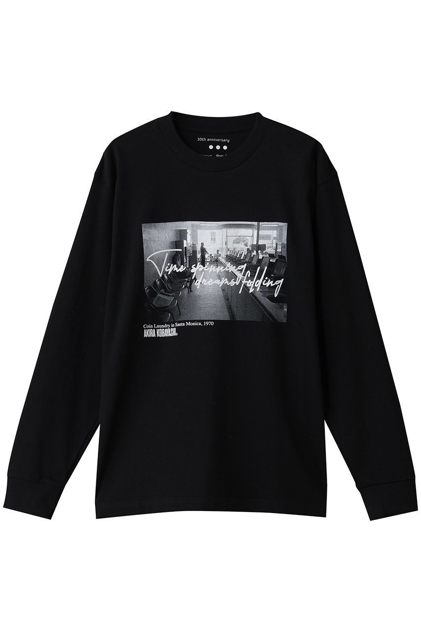 【エリオポール/heliopole】の【THREE DOTS】ANNIVERSARRY L/S Tシャツ インテリア・キッズ・メンズ・レディースファッション・服の通販 founy(ファニー) 　ファッション　Fashion　レディースファッション　Fashion for Women　トップス・カットソー　Cut & Sew Tops　シャツ・ブラウス・オフィスカジュアル　Elegant Blouses & Button-Ups　ロングTシャツ・Tシャツ　Longline T-Shirts & Tees　カットソー・ベーシックTシャツ　Cut-and-Sewn Tops / Stretch Tees & Basics　シンプル　Simple, Minimal　スリーブ　Sleeve, Long Sleeve / Short Sleeve　プリント　Print, Printed Pattern　リラックス　Relax, Relaxed Fit　ロング　Long, Long-Length　新作・新入荷　New Arrivals / New In　ブラック|ID: prp329100004686397 ipo3291000000033841233