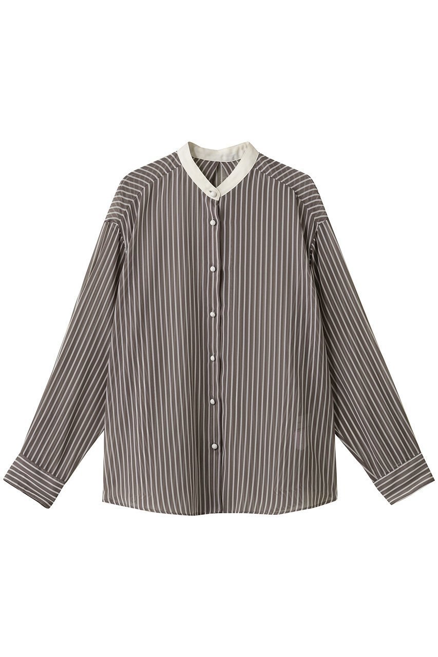 【エリオポール/heliopole】のthe EDITOR シャツ(CHIFFON) インテリア・キッズ・メンズ・レディースファッション・服の通販 founy(ファニー) 　ファッション　Fashion　レディースファッション　Fashion for Women　トップス・カットソー　Cut & Sew Tops　シャツ・ブラウス・オフィスカジュアル　Elegant Blouses & Button-Ups　シアー　Sheer, See-Through　シフォン　Chiffon, Lightweight Fabric　スリーブ　Sleeve, Long Sleeve / Short Sleeve　ロング　Long, Long-Length　エレガント 上品　Elegant　定番　Standard, Basic Item　新作・新入荷　New Arrivals / New In　グレー|ID: prp329100004686399 ipo3291000000033841256