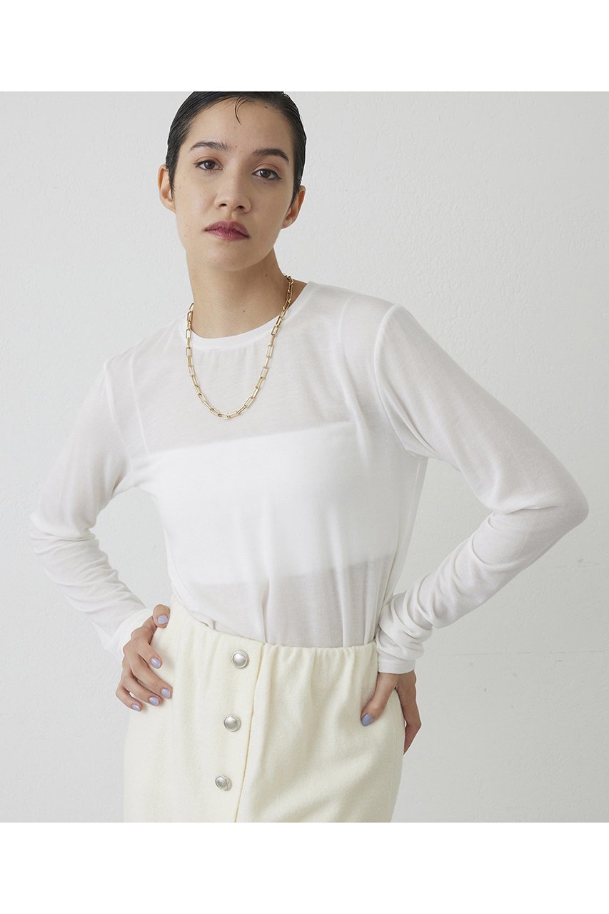 【ウィムガゼット/Whim Gazette】の【THE PAUSE】シアーロンTEE 人気、トレンドファッション・服の通販 founy(ファニー) 　ファッション　Fashion　レディースファッション　Fashion for Women　トップス・カットソー　Cut & Sew Tops　シャツ・ブラウス・オフィスカジュアル　Elegant Blouses & Button-Ups　ロングTシャツ・Tシャツ　Longline T-Shirts & Tees　カットソー・ベーシックTシャツ　Cut-and-Sewn Tops / Stretch Tees & Basics　おすすめ　Recommended / Our Picks　インナー　Innerwear　カットソー　Cut and Sewn Top　シアー　Sheer, See-Through　シンプル　Simple, Minimal　スリーブ　Sleeve, Long Sleeve / Short Sleeve　ロング　Long, Long-Length　other-4|ID: prp329100004686400 ipo3291000000035616640
