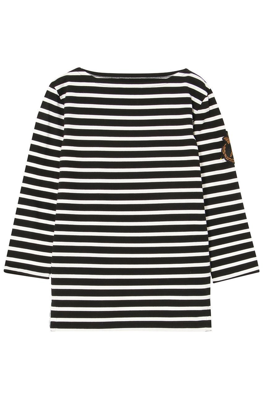 【マディソンブルー/MADISONBLUE】のBOAT NECK COMPACT L/S TEE BORDER ボーダーT インテリア・キッズ・メンズ・レディースファッション・服の通販 founy(ファニー) 　ファッション　Fashion　レディースファッション　Fashion for Women　トップス・カットソー　Cut & Sew Tops　シャツ・ブラウス・オフィスカジュアル　Elegant Blouses & Button-Ups　ロングTシャツ・Tシャツ　Longline T-Shirts & Tees　カットソー・ベーシックTシャツ　Cut-and-Sewn Tops / Stretch Tees & Basics　コンパクト　Compact, Small Size　スリーブ　Sleeve, Long Sleeve / Short Sleeve　ボーダー　Border, Stripe　ロング　Long, Long-Length　ブラック|ID: prp329100004686401 ipo3291000000035871390